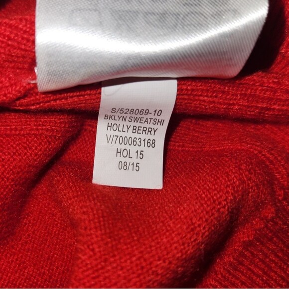 GAP Red Merino Wool Blend Split Side Seam Crewneck Sweater XSMALL - Picture 4 of 9